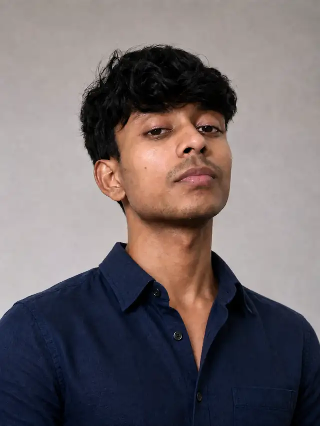 Gaurav in a navy shirt